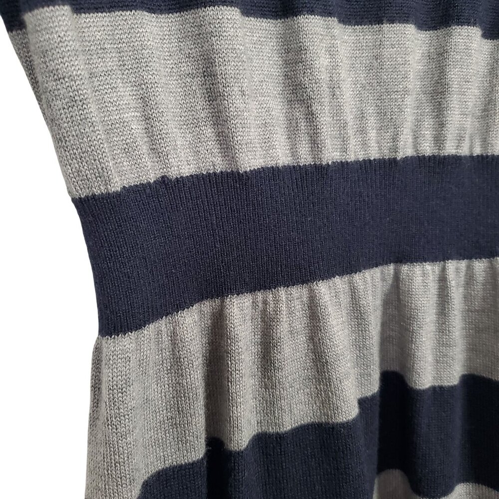 Ann Taylor Loft Size M Dress Sweater Merino Wool Blend Nautical Stripe Knit - Picture 5 of 11